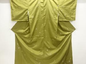 花模様織出し米沢紬着物・道中着アンサンブル